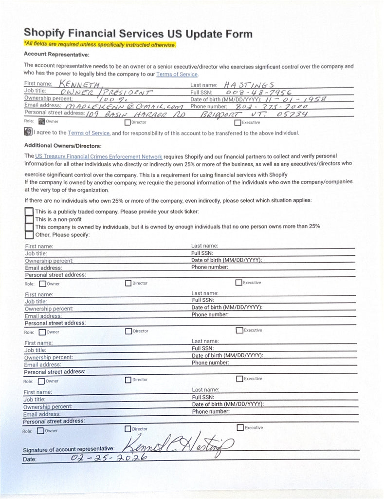 Shopify form